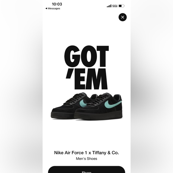 Just hit on a piece of history the Nike Tiffany Co “1837”X Air Force 1 M9 W10.5 - Picture 1 of 10